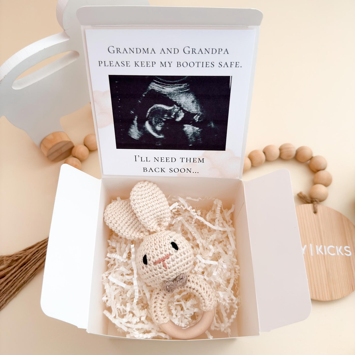 Sonogram Pregnancy Announcement Box – Grandparents Baby Reveal