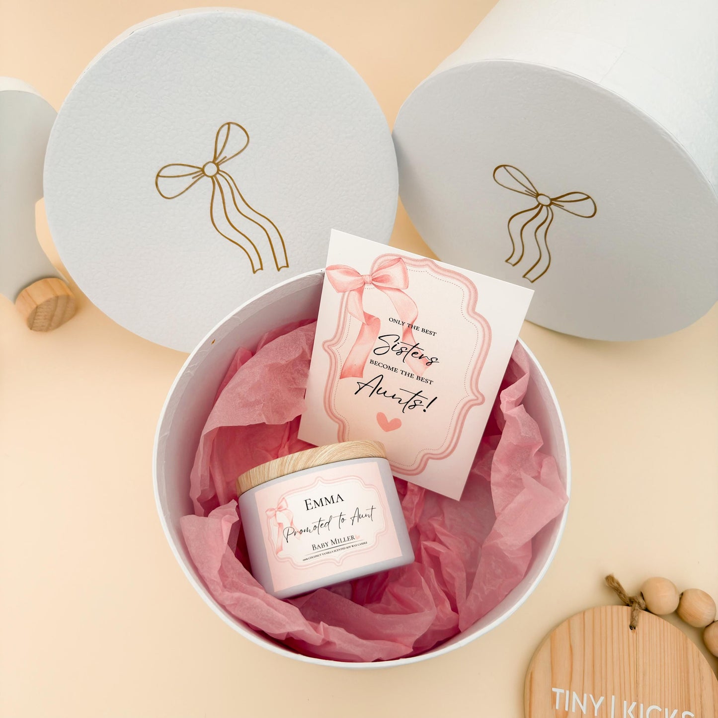 Auntie Pregnancy Announcement Gift Box – Personalized Candle