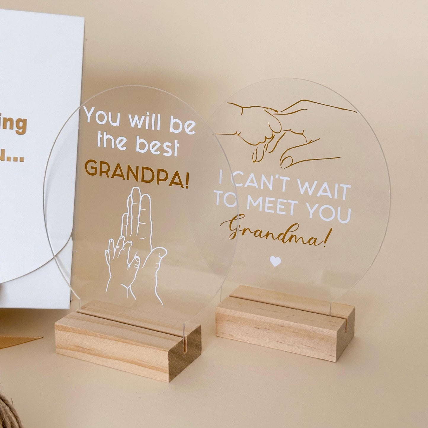 Personalized Pregnancy Announcement Gift: Acrylic Sign for Grandparents