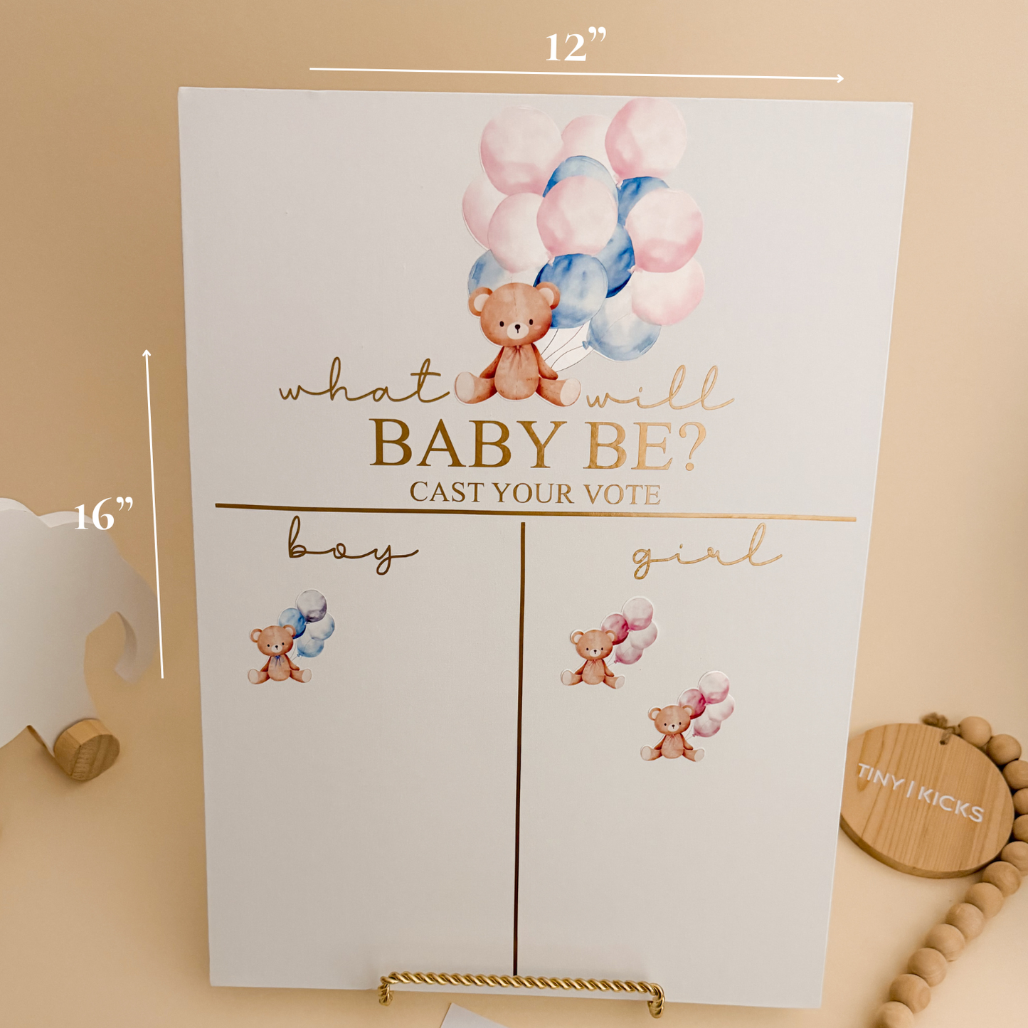 Gender Reveal Voting Board – Team Boy or Team Girl Baby Shower Game