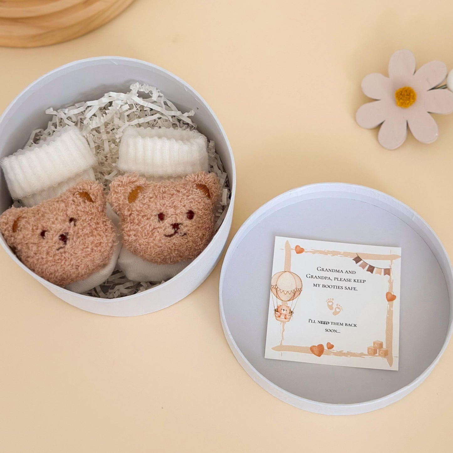 Grandparents Pregnancy Announcement Box – Baby Booties Keepsake Gift