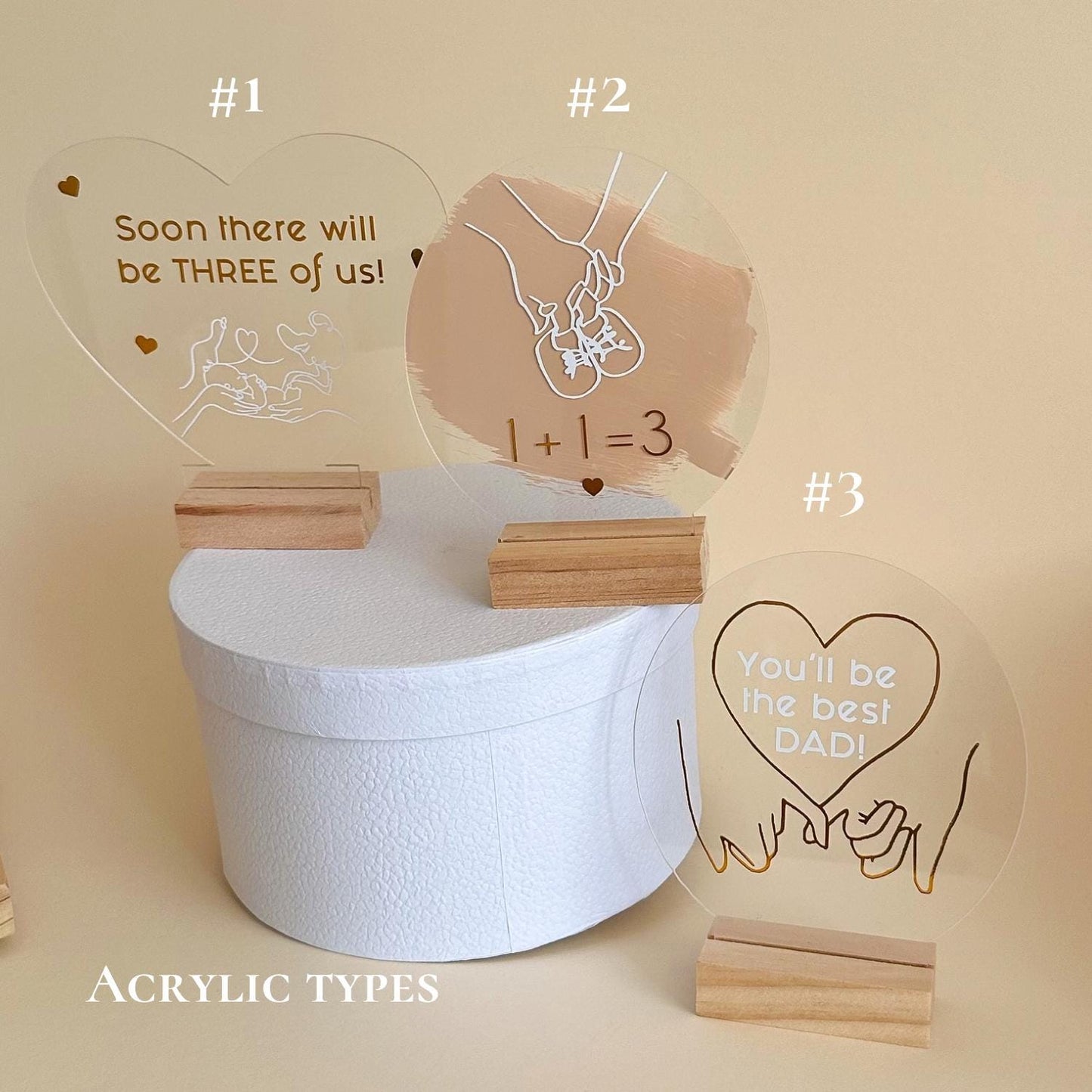 Pregnancy Announcement Gift Box for Dad: Bear Socks & Acrylic Stand