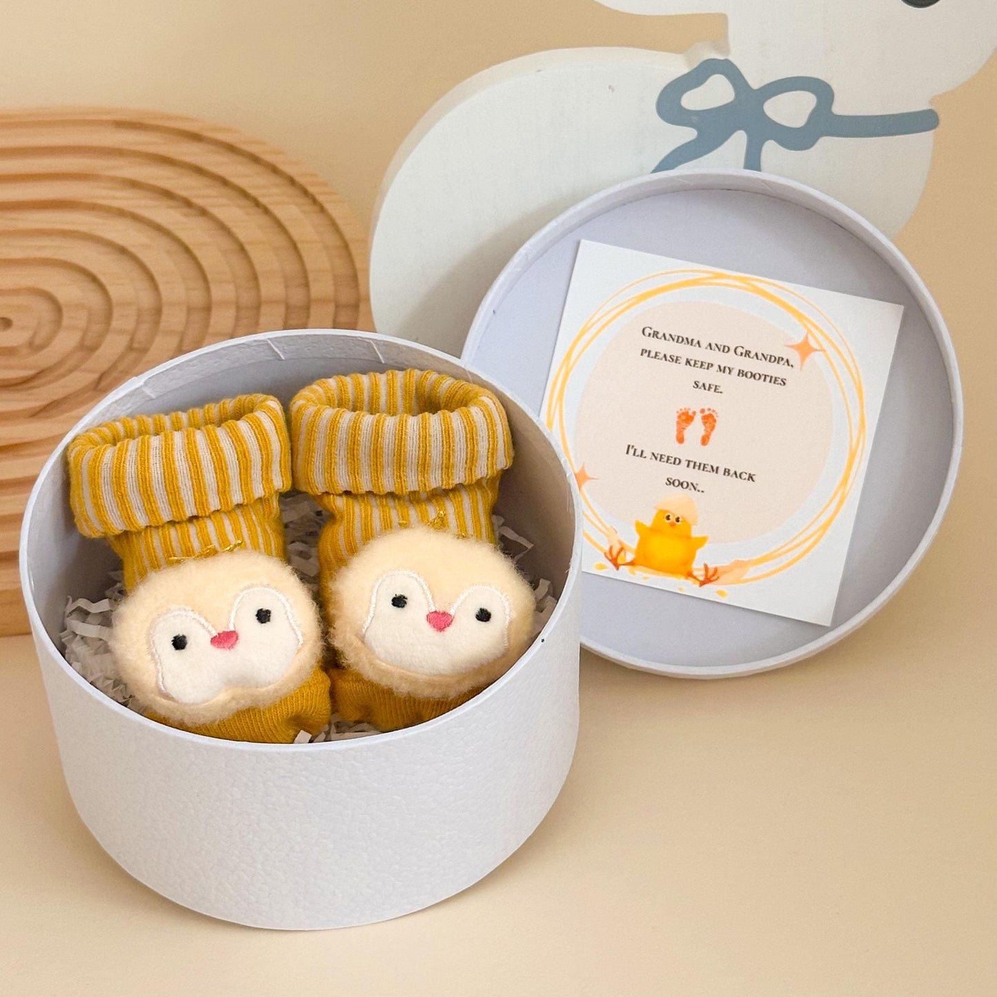 Grandparents Pregnancy Announcement Box – Baby Booties Keepsake Gift