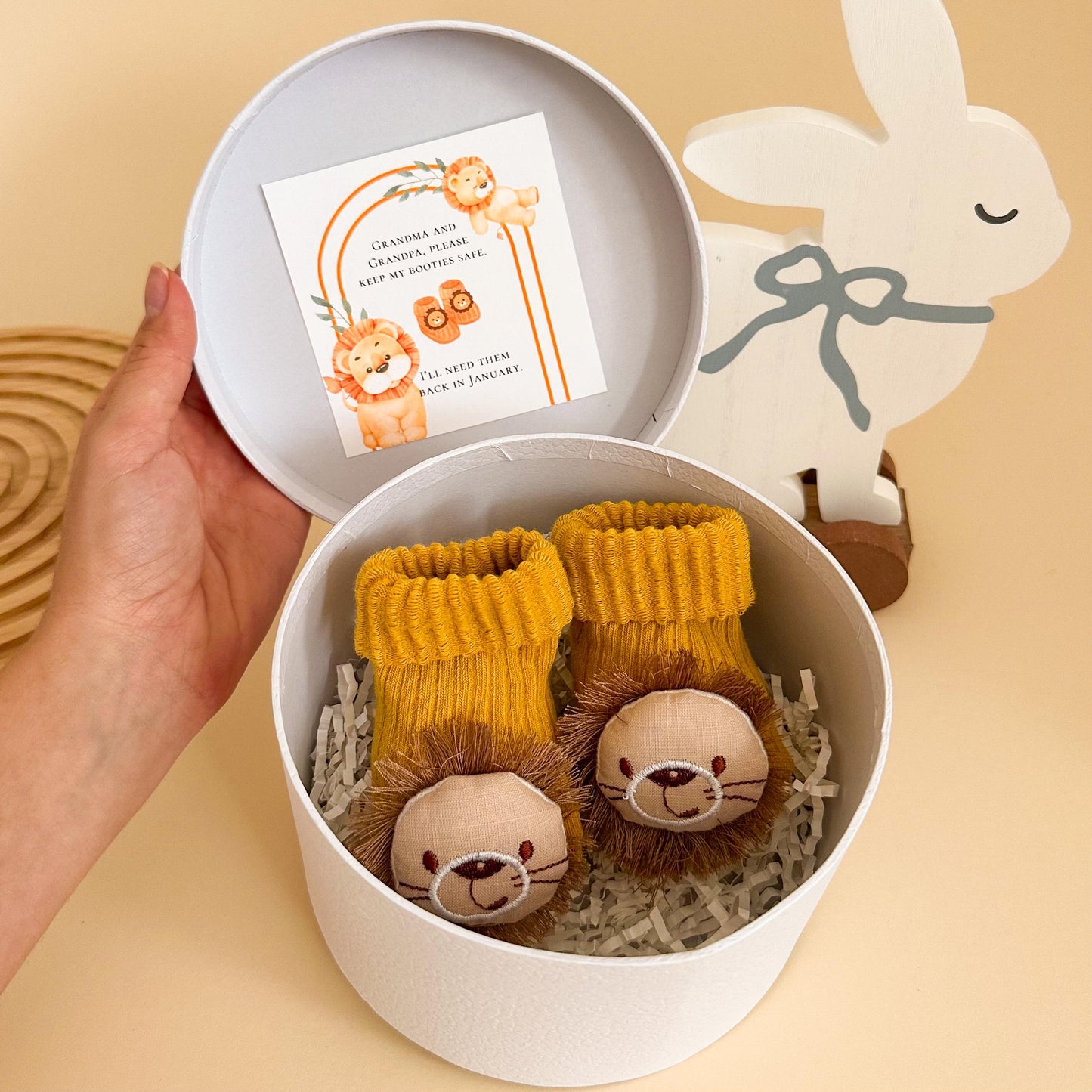Grandparents Pregnancy Announcement Box – Baby Booties Keepsake Gift