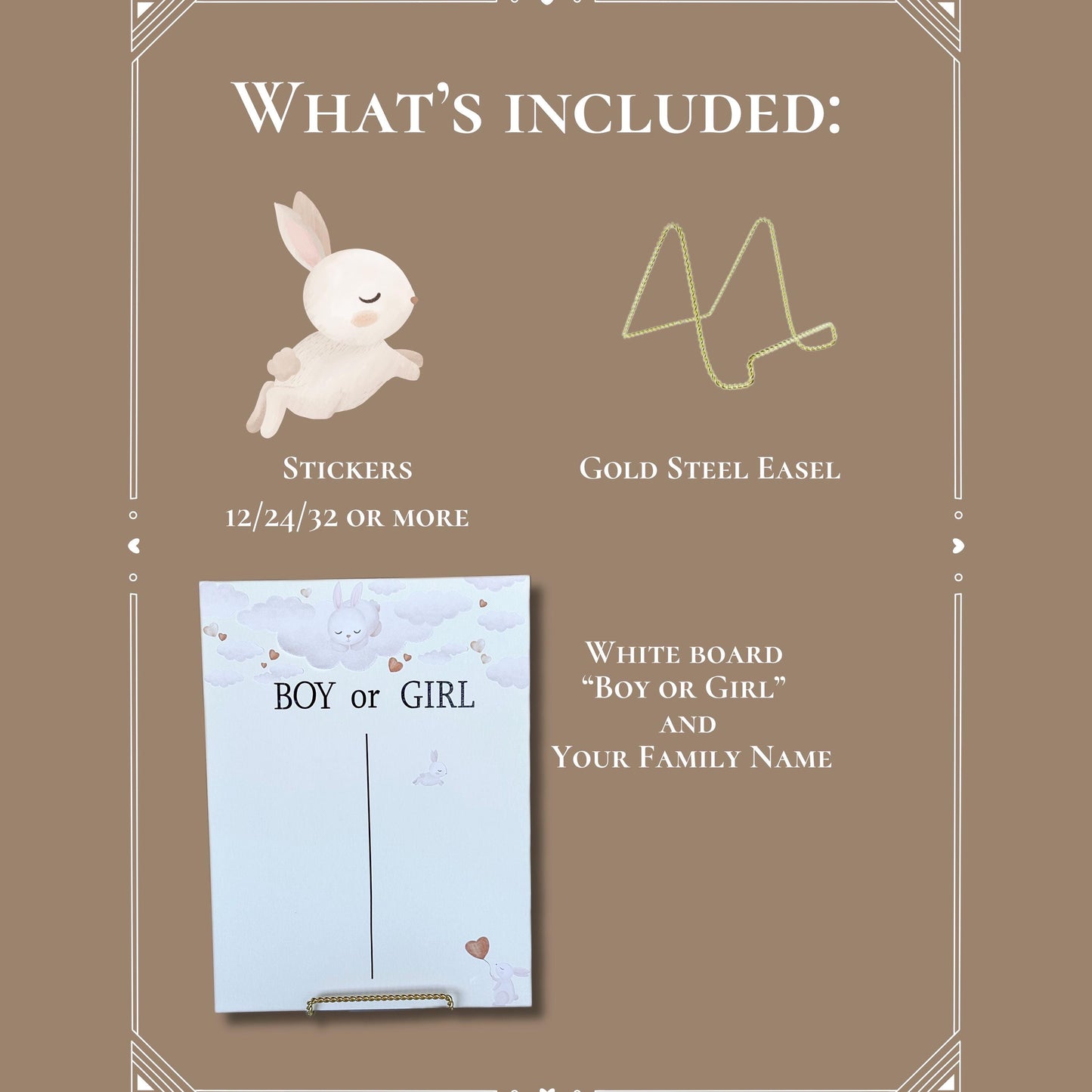 Bunny Gender Reveal Voting Board: Baby Shower Prediction Game, Baby party game, Gender reveal activities for guests, Boy or Girl cards