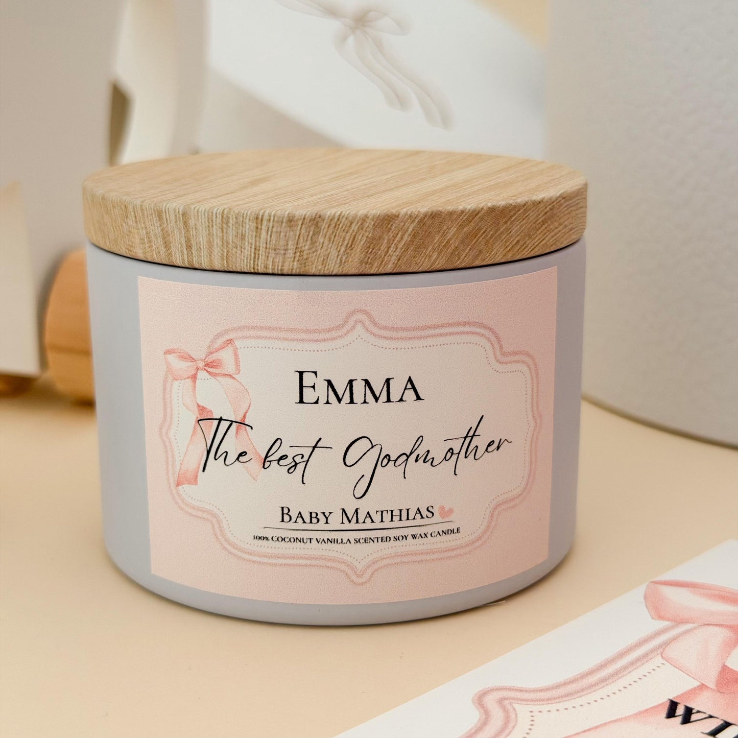 Will You Be My Godmother Gift Box – Personalized Godmother Proposal Candle