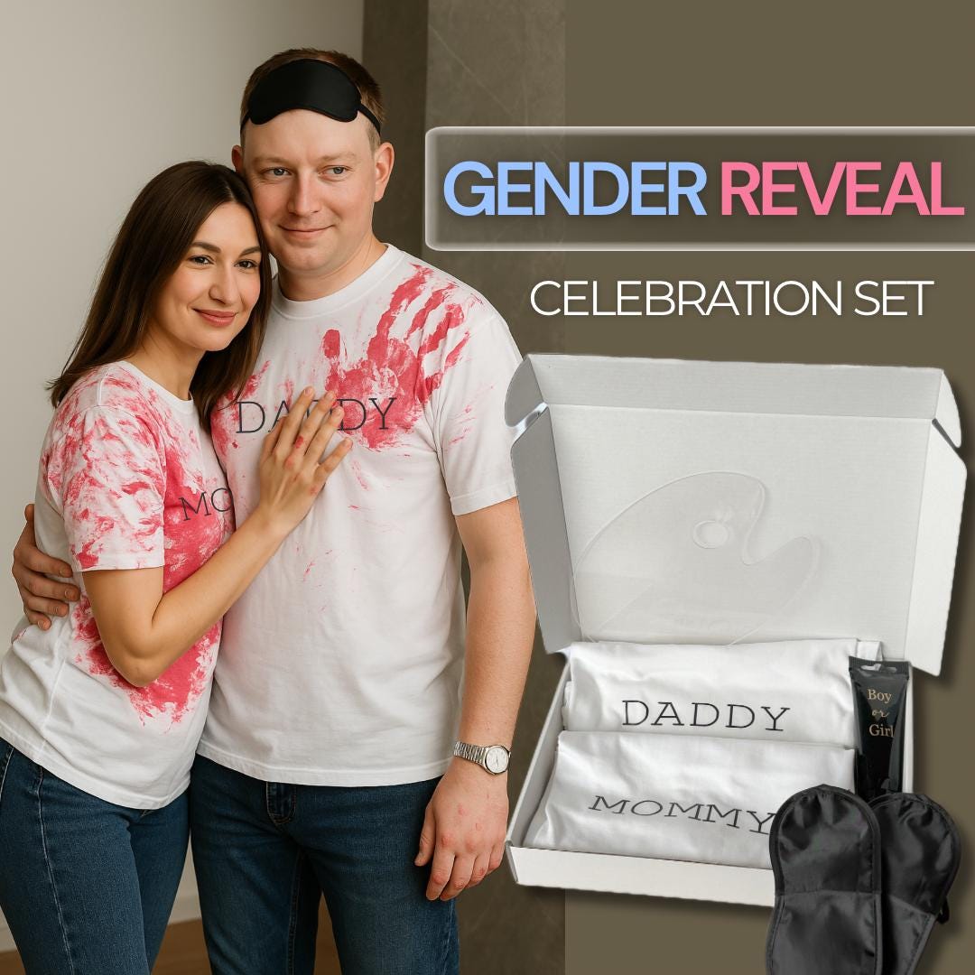 Gender Reveal T-Shirt Set – Mommy Daddy Matching Baby Reveal Shirts