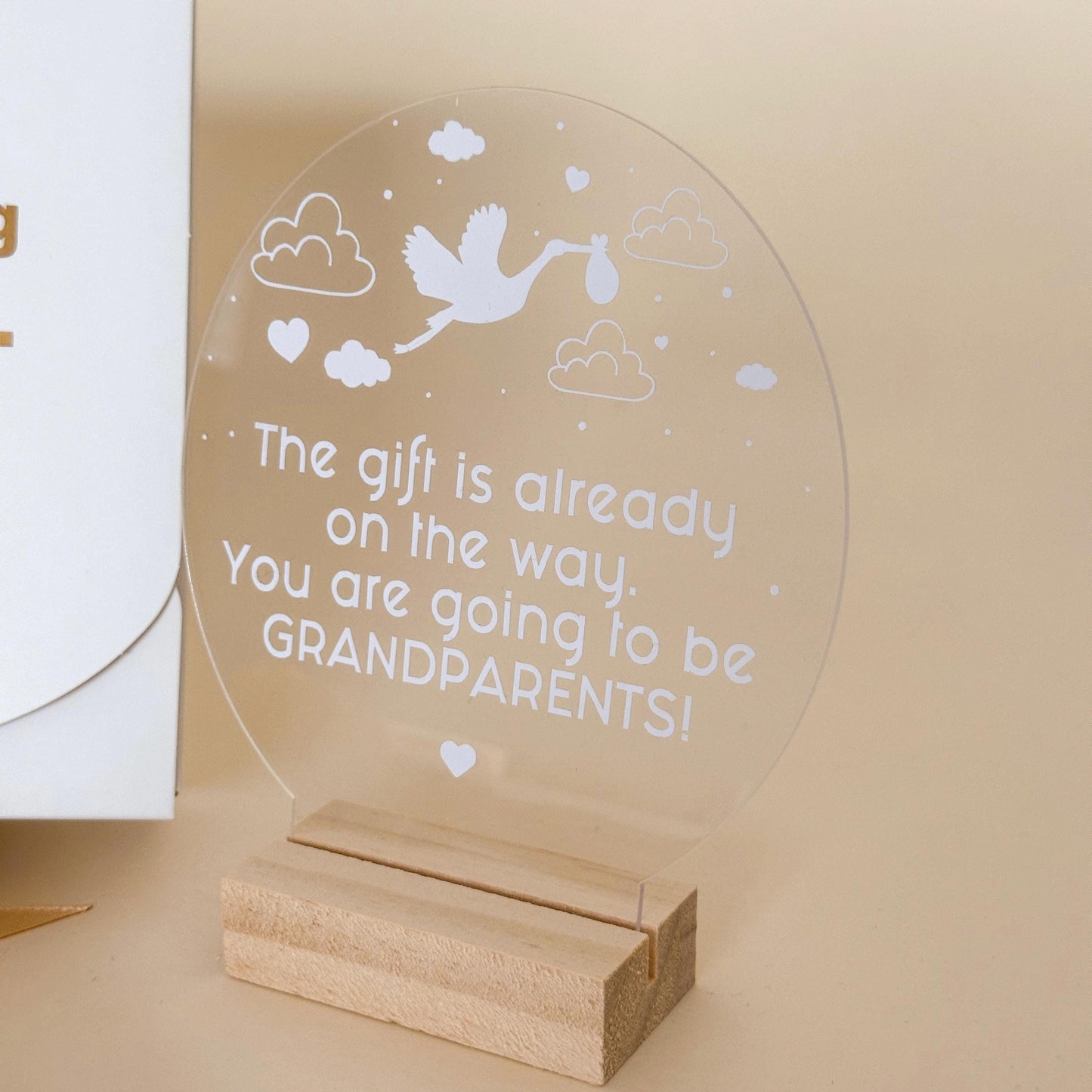 Personalized Pregnancy Announcement Gift: Acrylic Sign for Grandparents