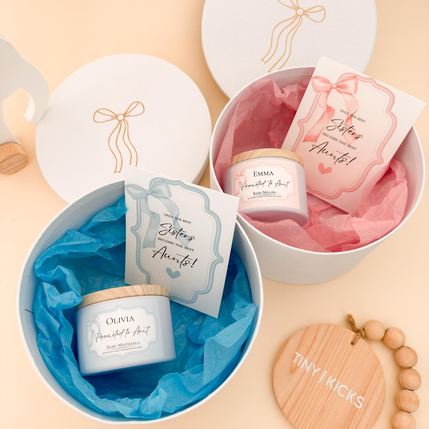 Personalized “Promoted to Aunt” Gift Box | Sister Pregnancy Announcement | Custom Soy Candle | Auntie Reveal from Sister to Auntie