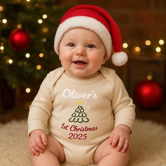 Baby’s Xmas bodysuit| My first Christmas newborn outfit| Newborn 1st Winter| Personalized baby bodysuit| Holiday baby sweater