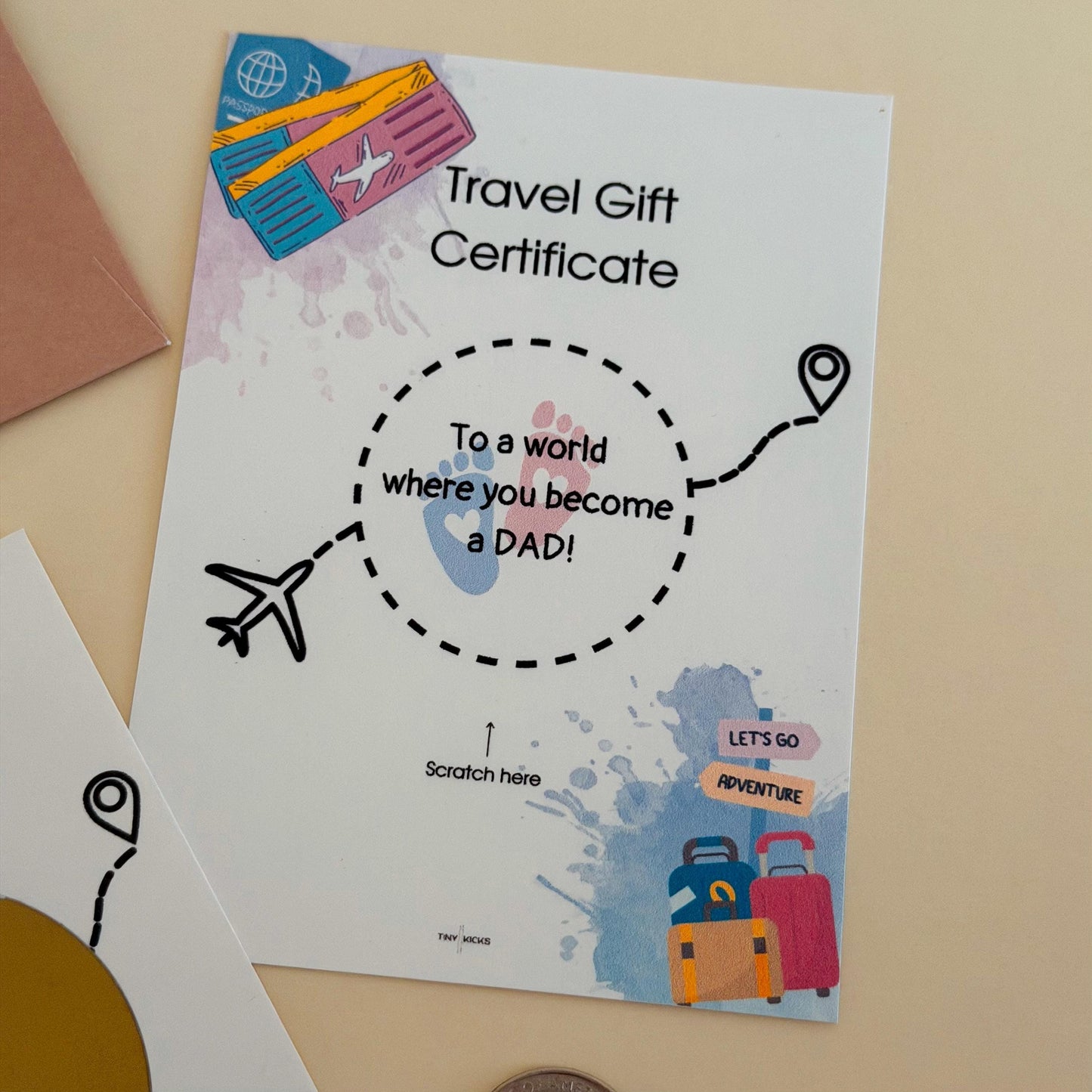 Pregnancy Announcement Scratch Card -Baby Reveal Gift for Husband