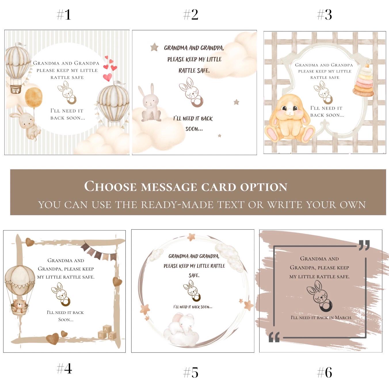 Grandparents Pregnancy Announcement Gift: Knitted Bunny Rattle Box, New Grandparent Reveal, Keep my booties/ rattle safe, first time granny