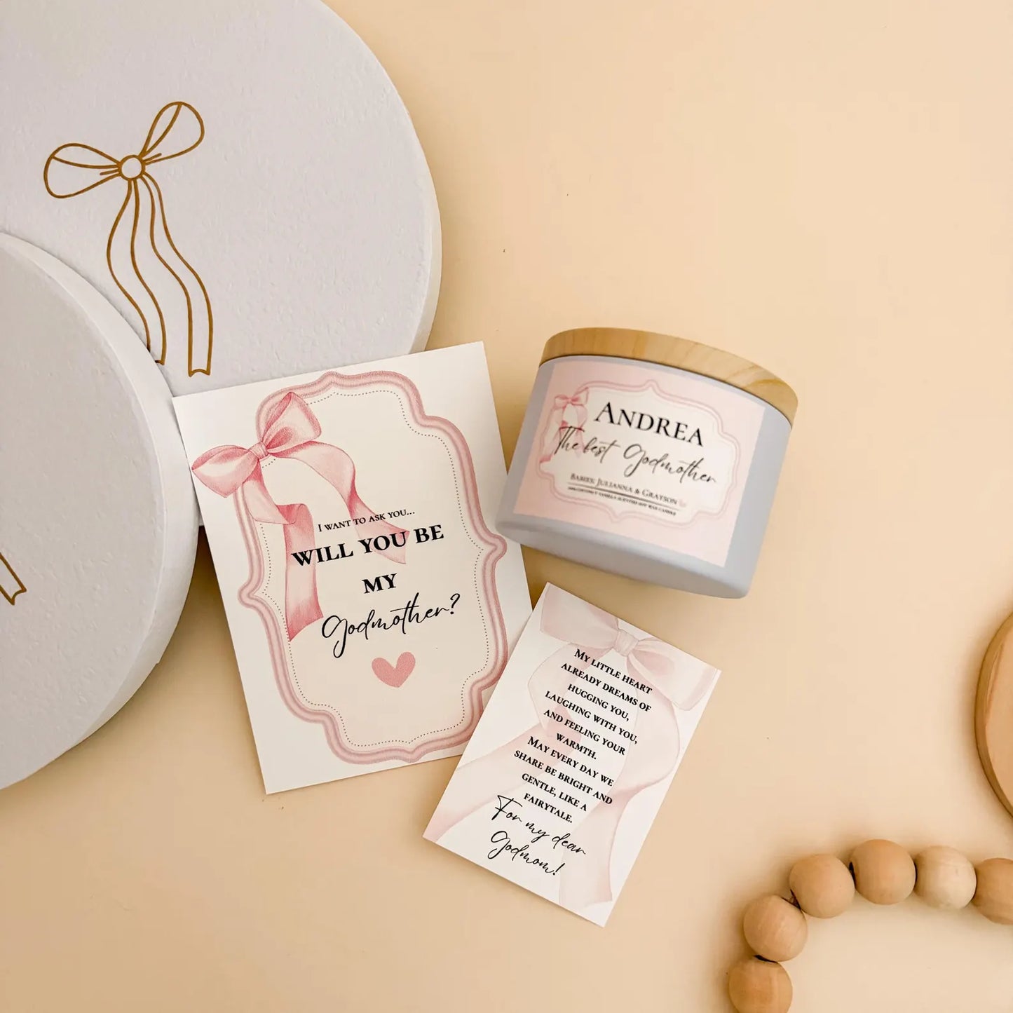 Will You Be My Godmother Gift Box – Personalized Godmother Proposal Candle