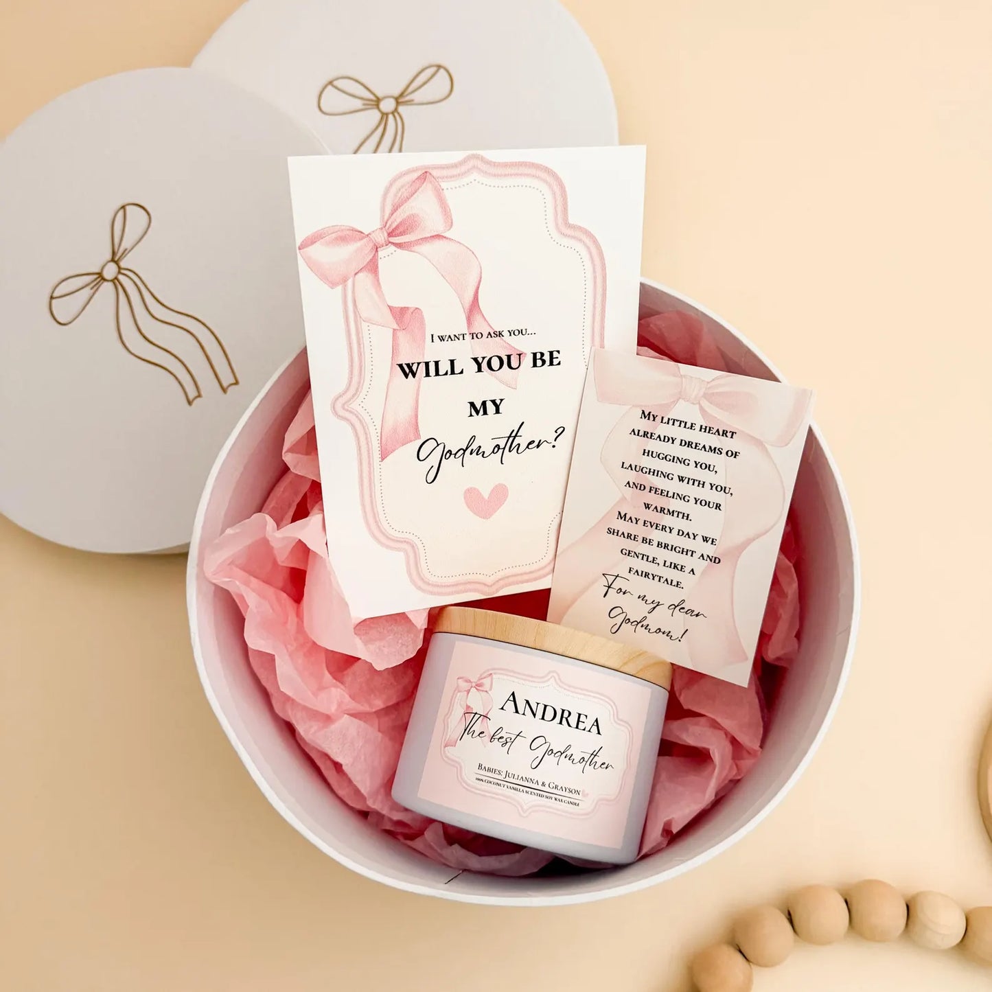 Will You Be My Godmother Gift Box – Personalized Godmother Proposal Candle