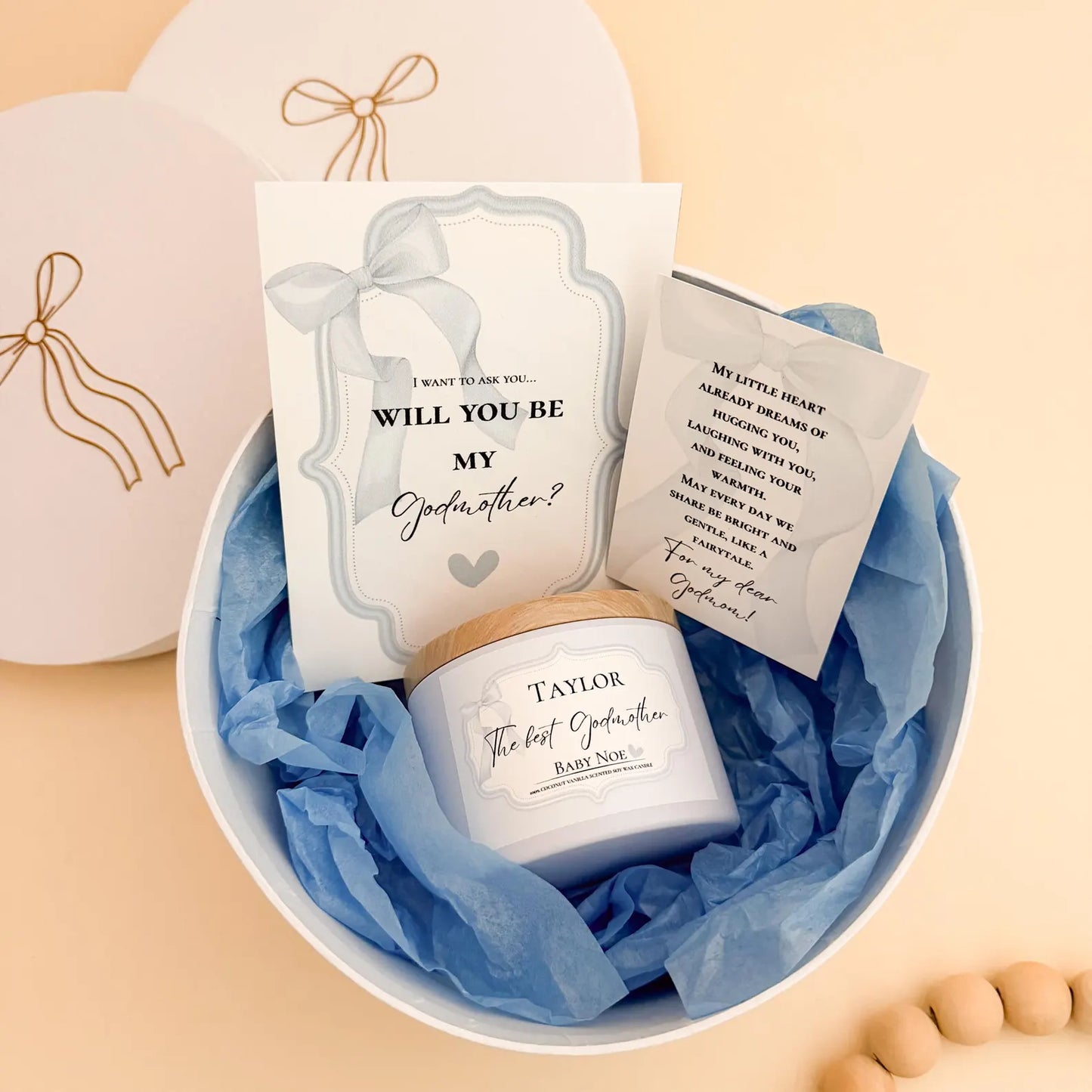 Will You Be My Godmother Gift Box – Personalized Godmother Proposal Candle