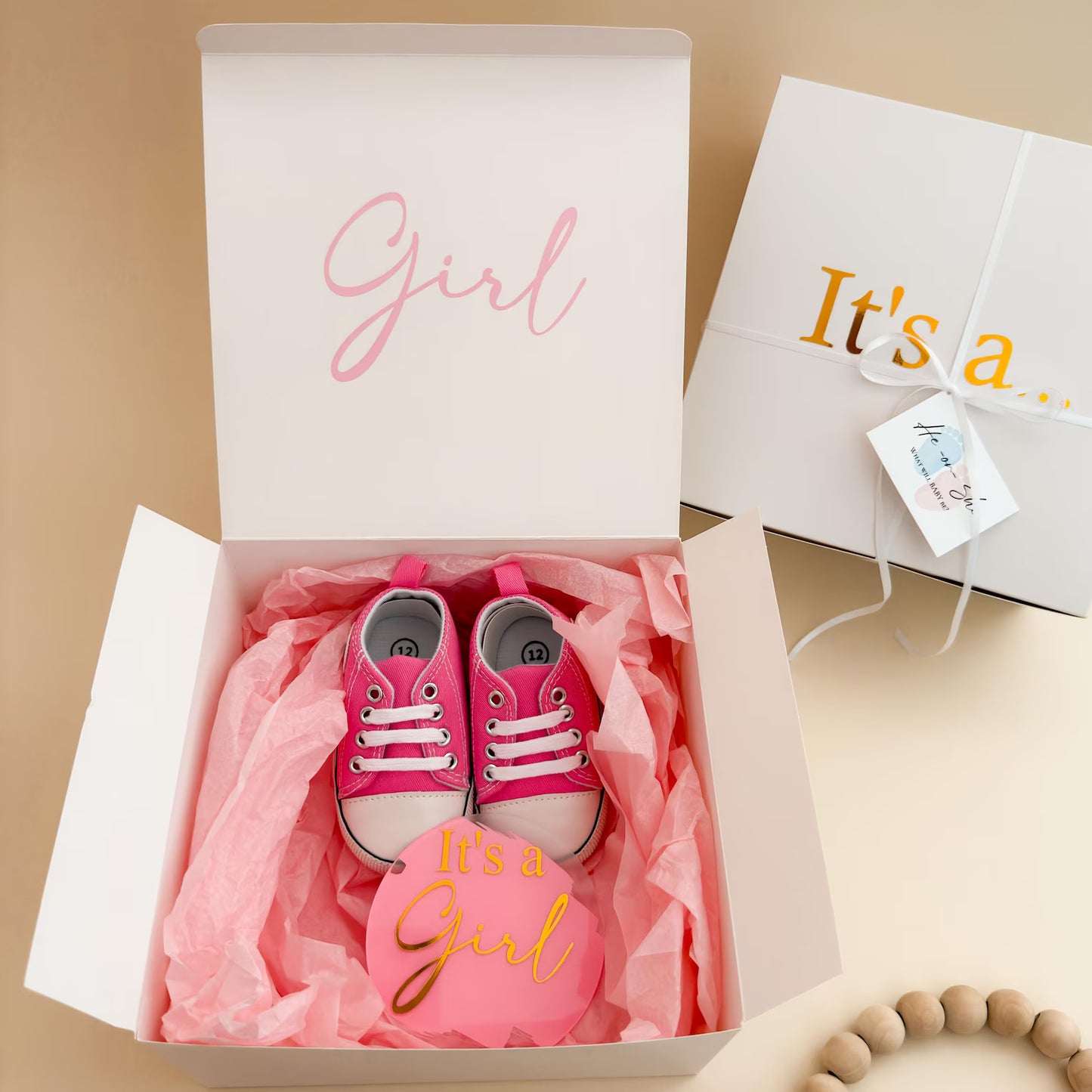 Baby Gender Reveal Gift – “It’s a Boy / It’s a Girl” Announcement Set