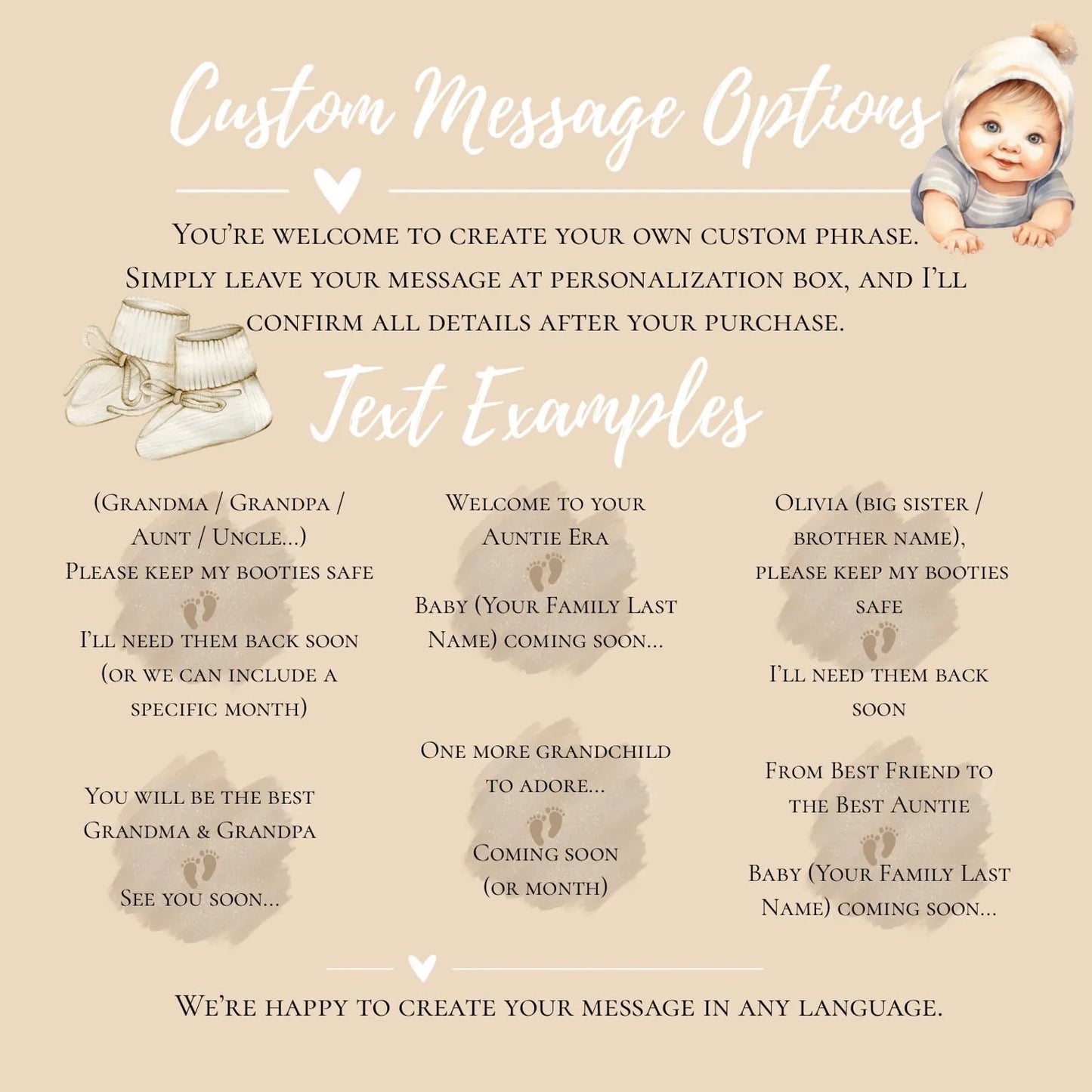 Grandparents Pregnancy Announcement Box - Baby Surprise Booties Gift