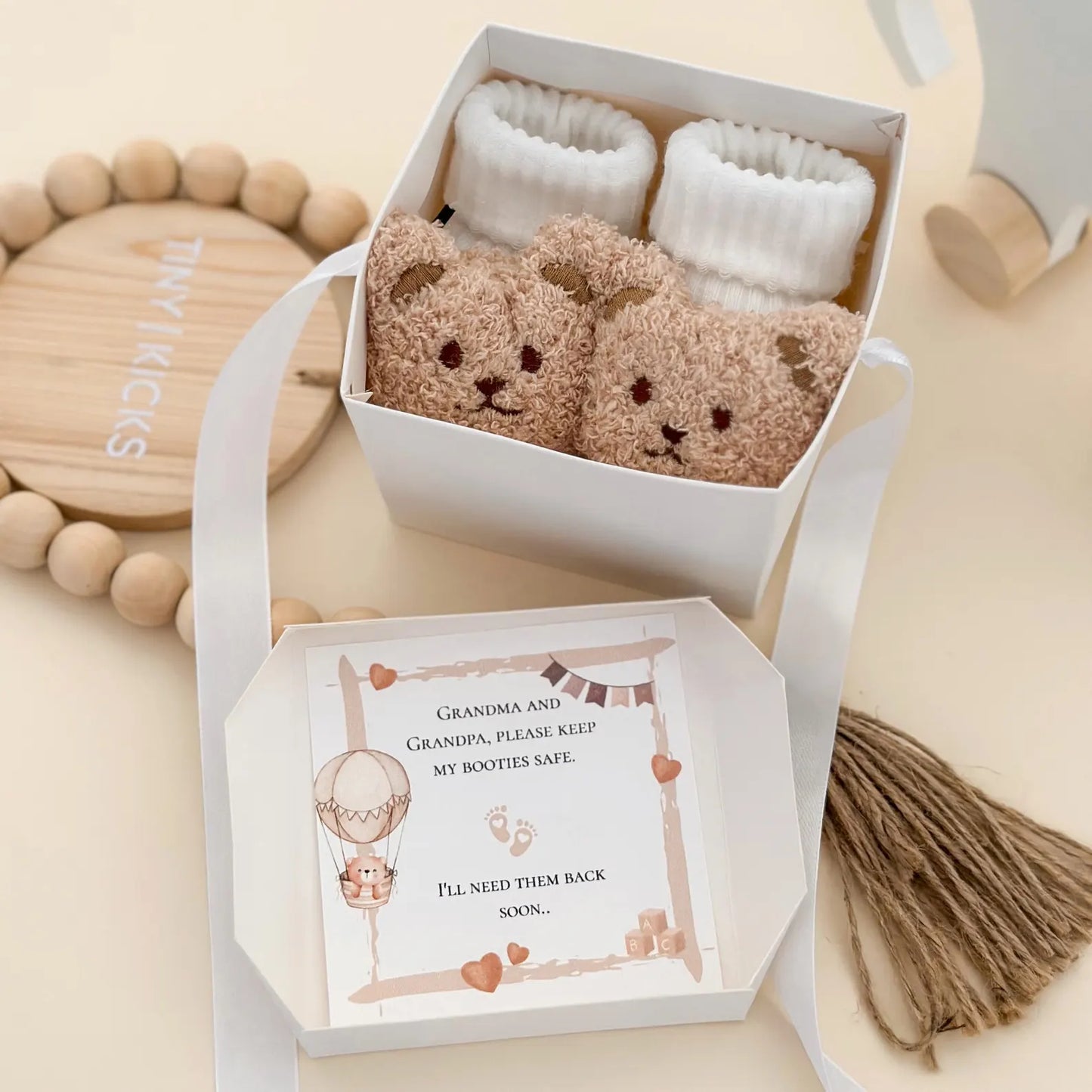 Grandparents Pregnancy Announcement Box – Keep my Rattle safe baby reveal gift