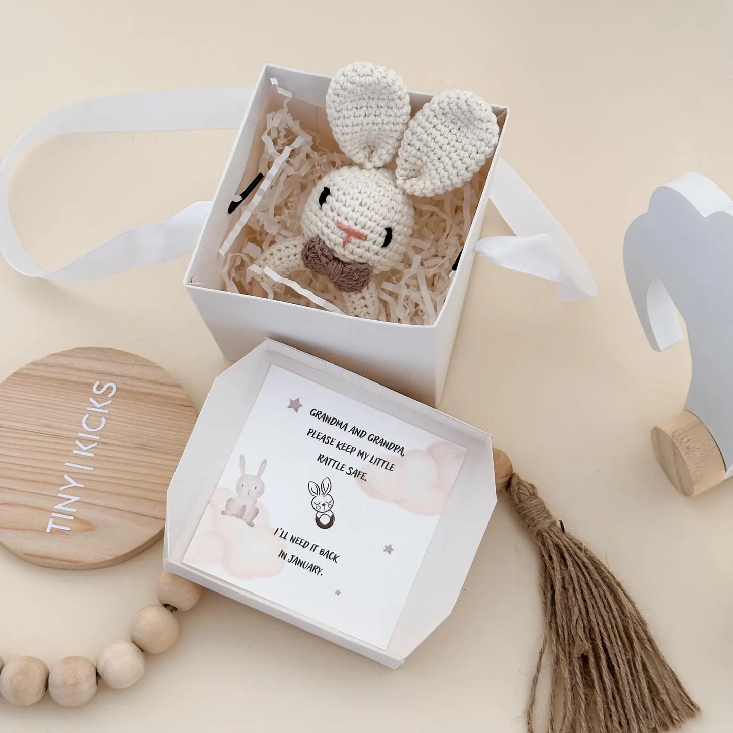 Grandparents Pregnancy Announcement Box - Baby Surprise Booties Gift