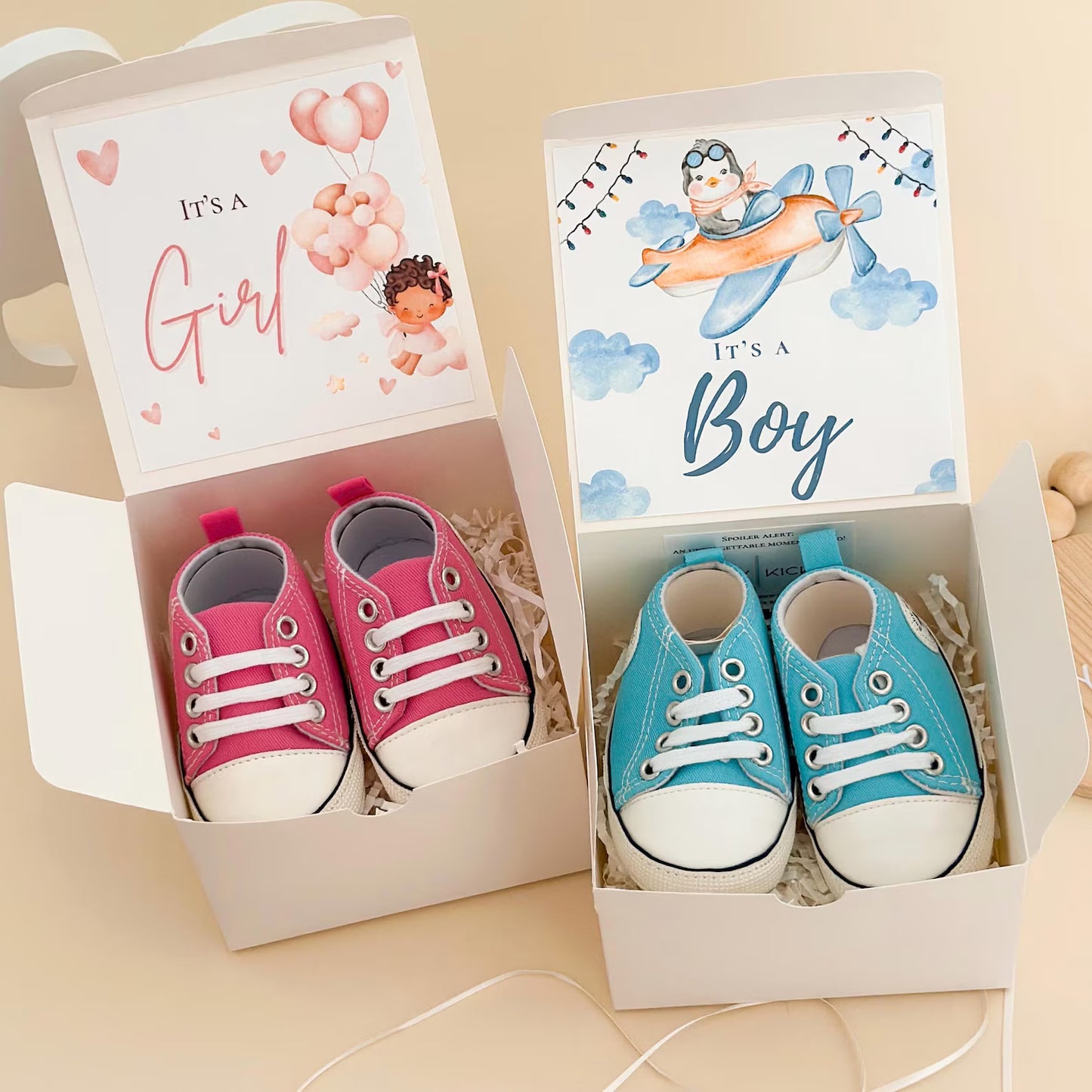 Gender Reveal Baby Shoe Gift Box – “It’s a Boy / It’s a Girl” Keepsake