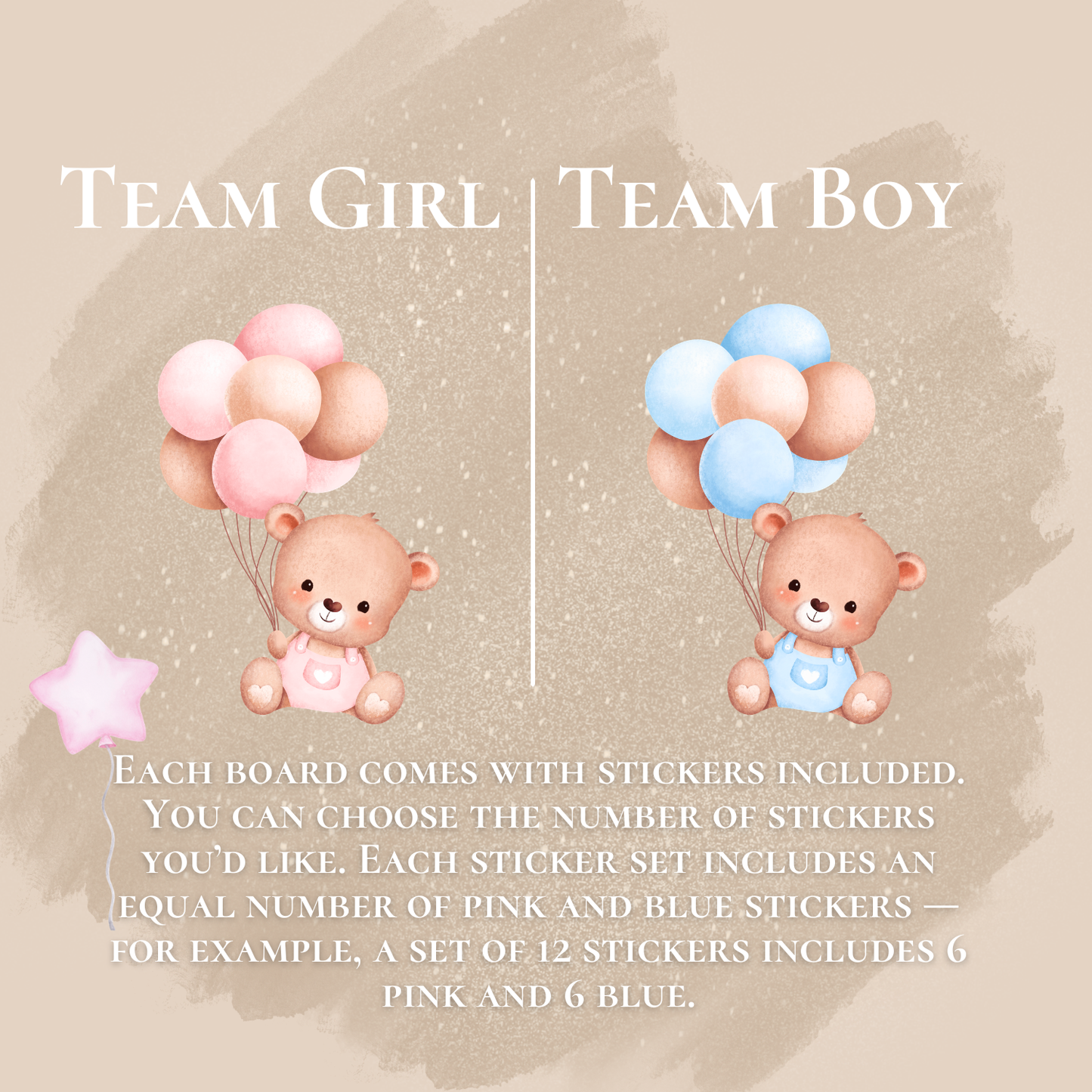 Gender Reveal Voting Board – Team Boy or Team Girl Baby Shower Game